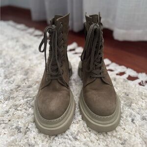 Women's Brown Lace-Up Boots